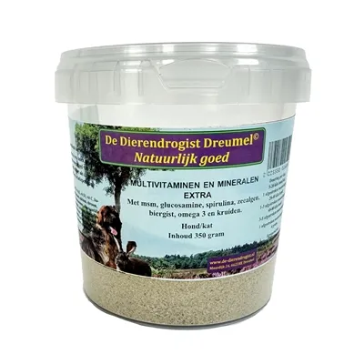 DIERENDROGIST MULTIVITAMINEN EN MINERALEN EXTRA 350 GR DIERENDROGIST MULTIVITAMINEN EN MINERALEN EXTRA 350 GR
