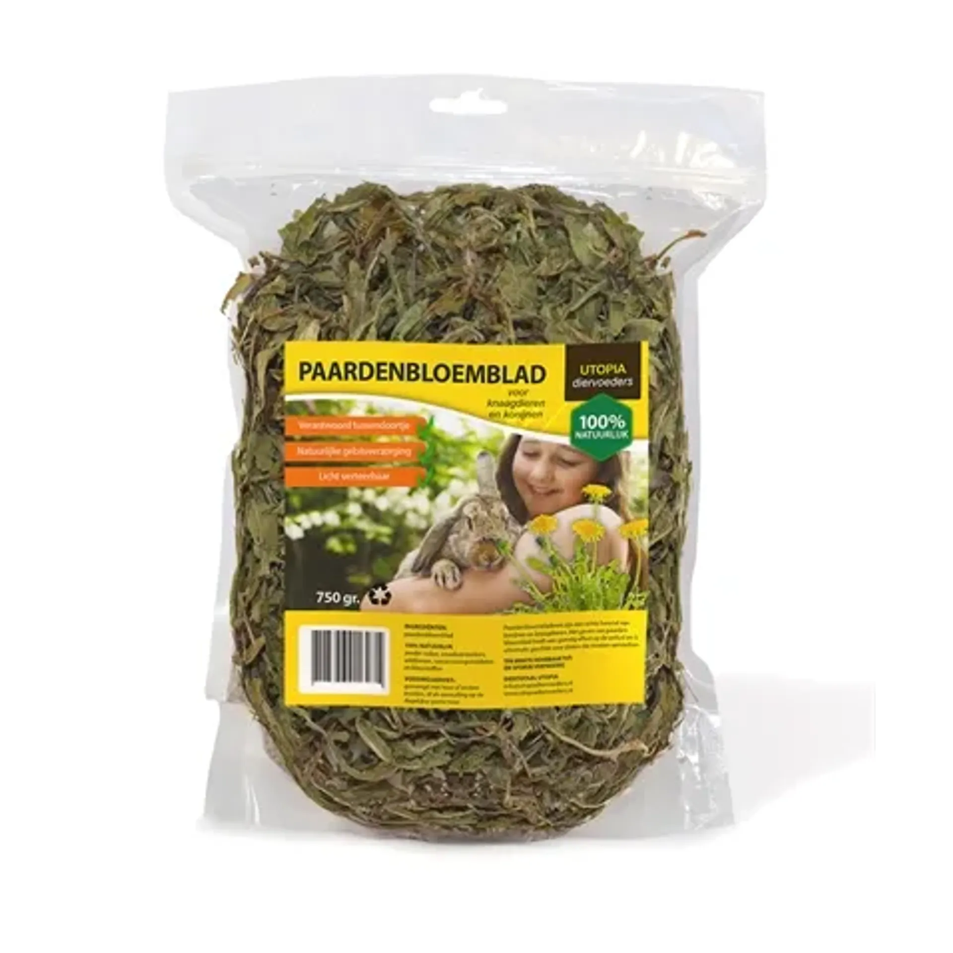 UTOPIA PAARDENBLOEMBLAD VOOR KNAAGDIEREN EN KONIJNEN 750 GR