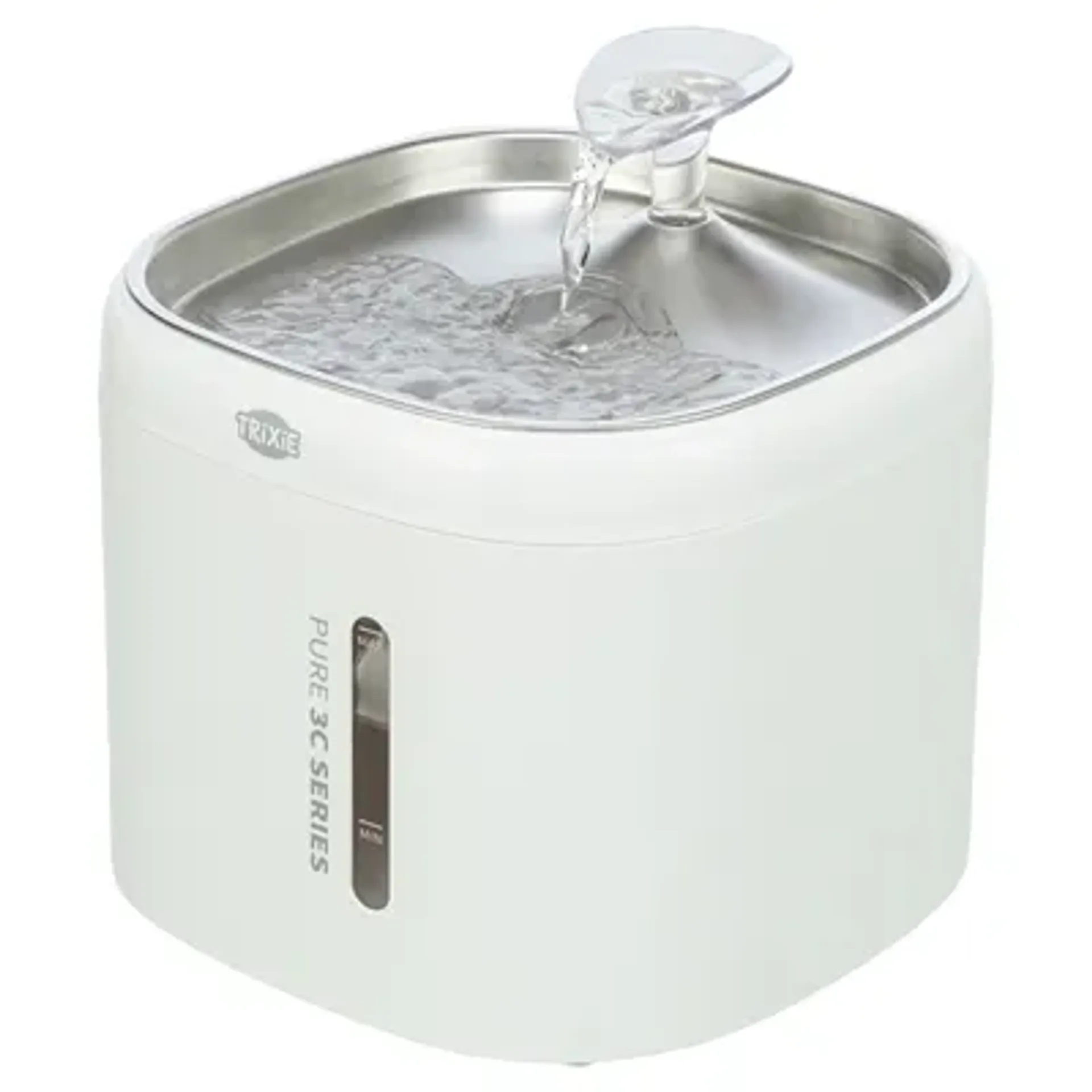 TRIXIE DRINKFONTEIN AQUA PURE KUNSTSTOF / RVS WIT 18X18X14,5 CM