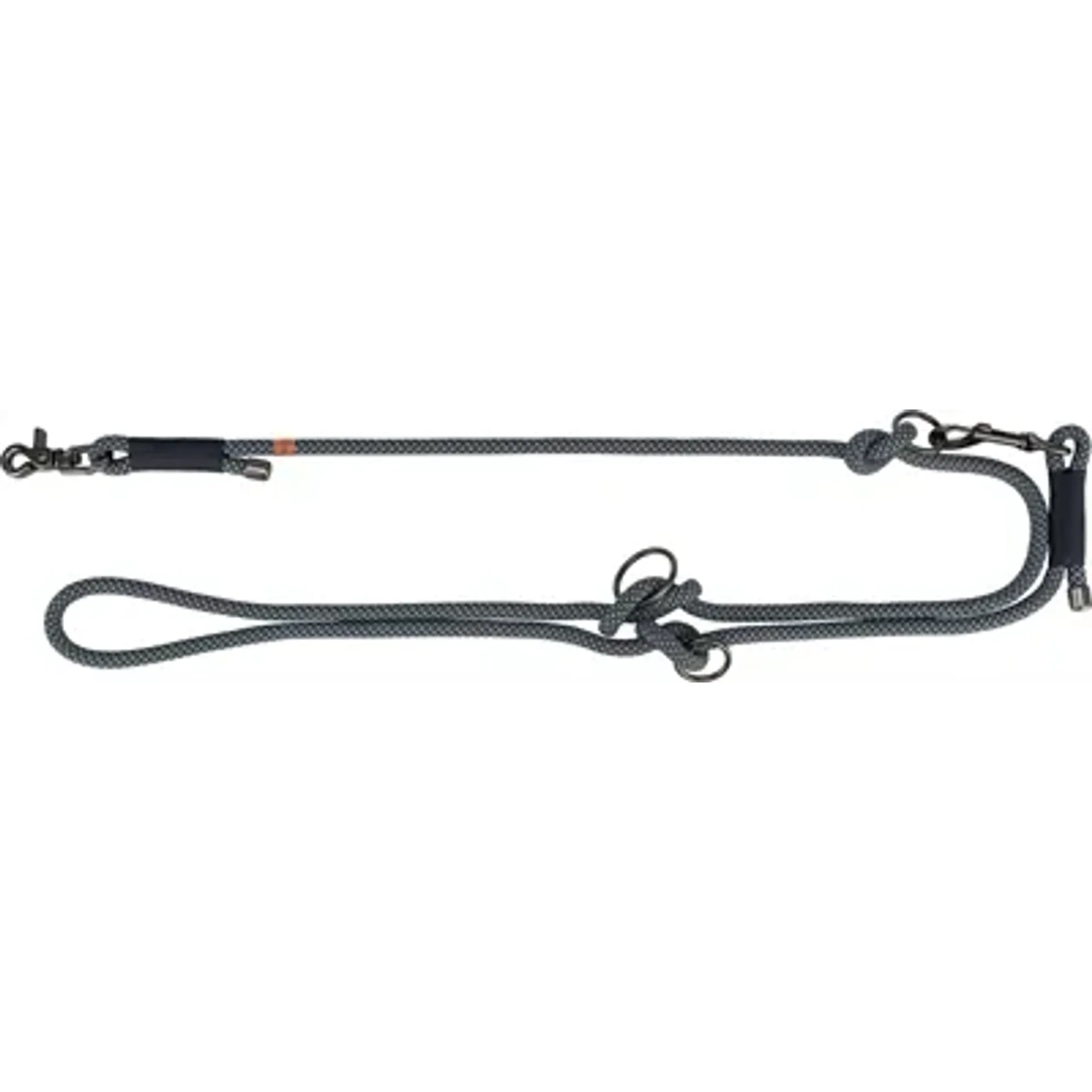 TRIXIE SOFT ROPE HONDENRIEM VERSTELBAAR ZWART / GRIJS 200X1 CM