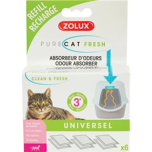ZOLUX CLEAN & FRESH UNIVERSEEL FILTER KATTENBAK 6 ST ZOLUX CLEAN & FRESH UNIVERSEEL FILTER KATTENBAK 6 ST