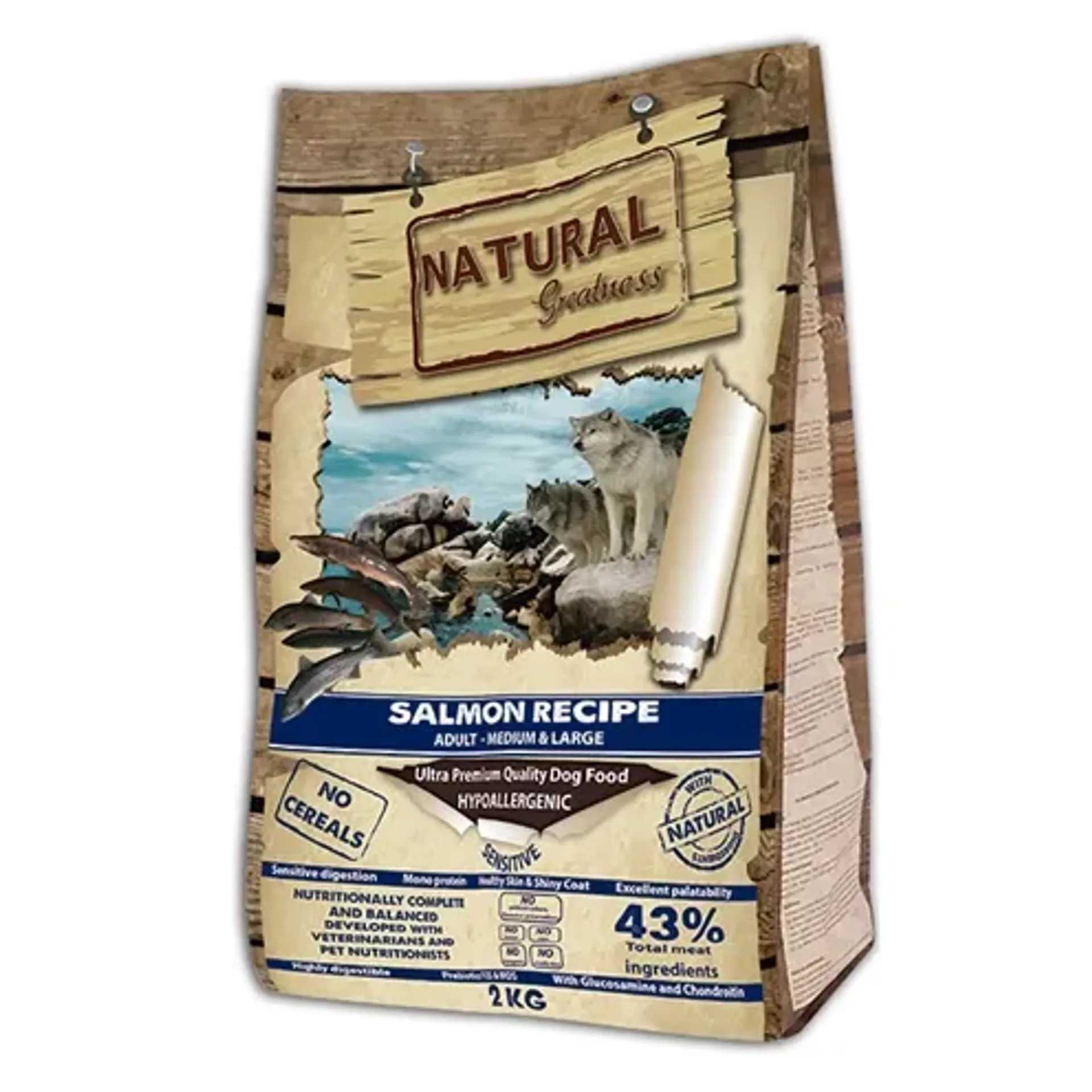 NATURAL GREATNESS SALMON RECIPE SENSITIVE MEDIUM / LARGE 2 KG