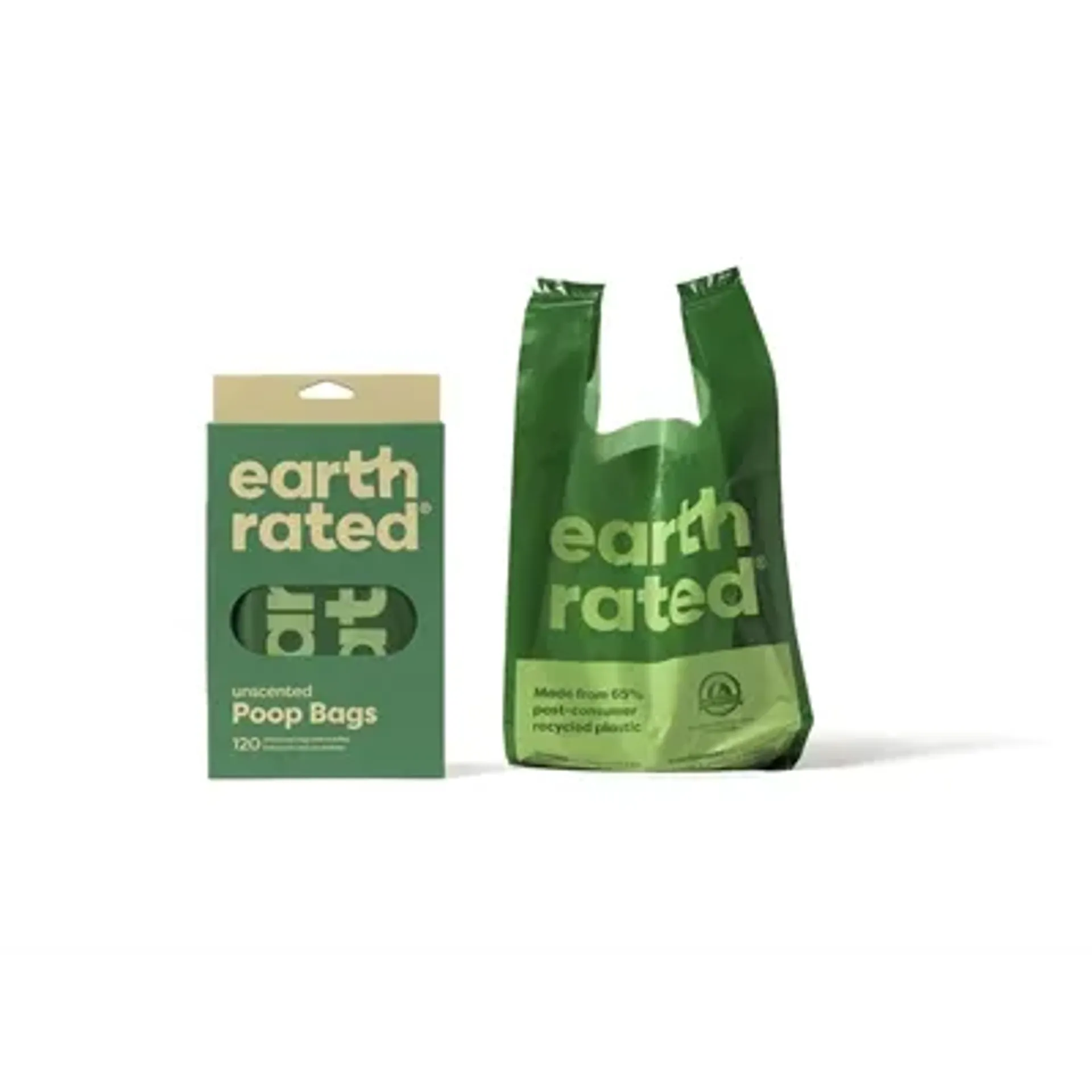 EARTH RATED POEPZAKJES MET HANDVATEN GEURLOOS GERECYCLED 120 ST
