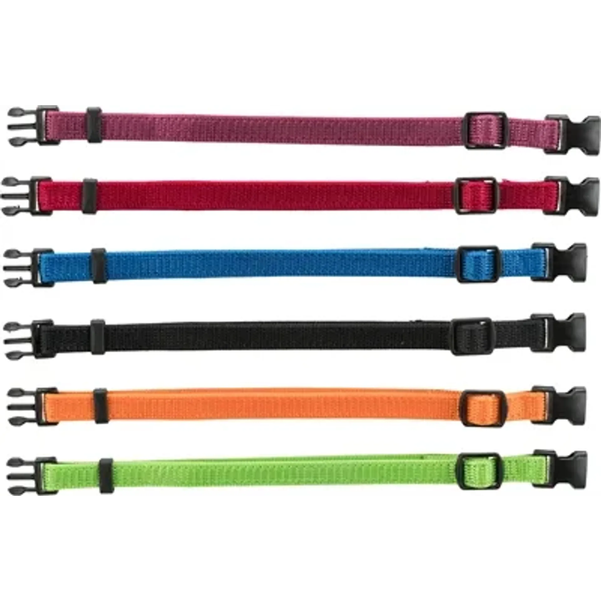TRIXIE PUPPY HALSBAND SET ZWART/ROOD/BLAUW/APPEL/PAPAYA/ORCHIDEE 17-25 CM 6 ST