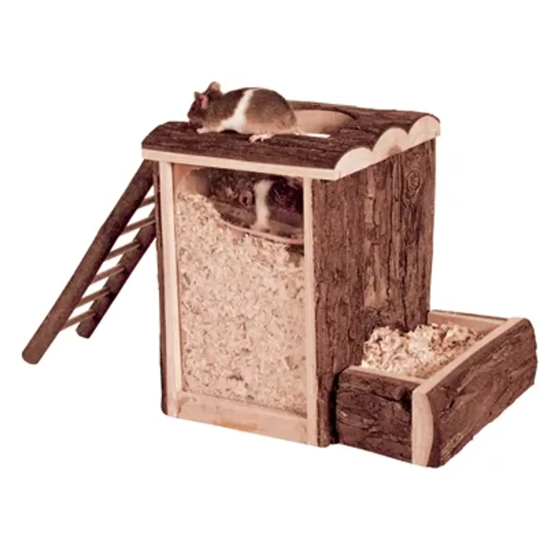 TRIXIE NATURAL LIVING SPEEL- EN GRAAFTOREN HAMSTER 25X20X24 CM