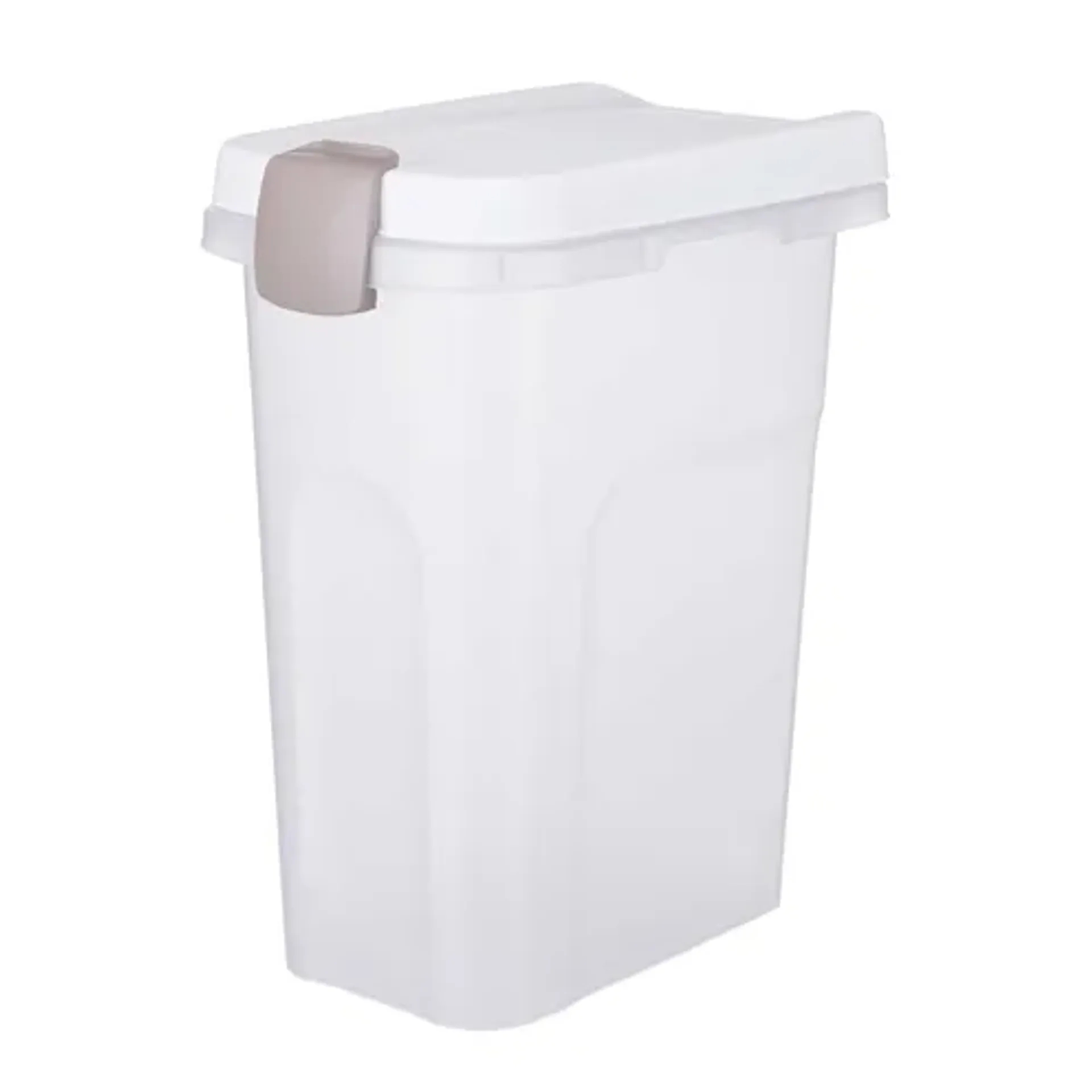 TRIXIE VOERTON LUCHTDICHT AFSLUITBAAR KUNSTSTOF TRANSPARANT WIT / WIT 15 LTR 22X34X41,5 CM