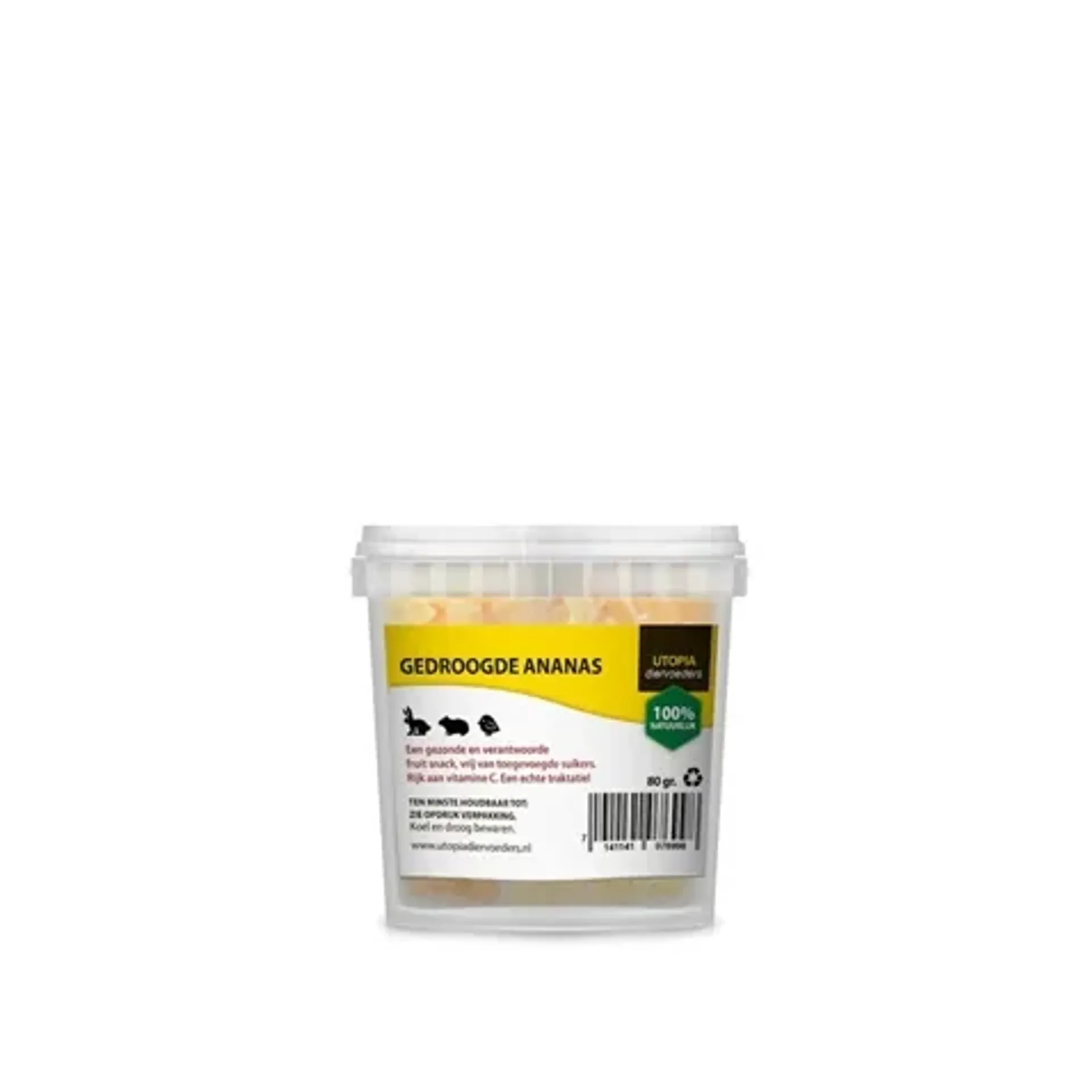UTOPIA GEDROOGDE ANANAS 80 GR