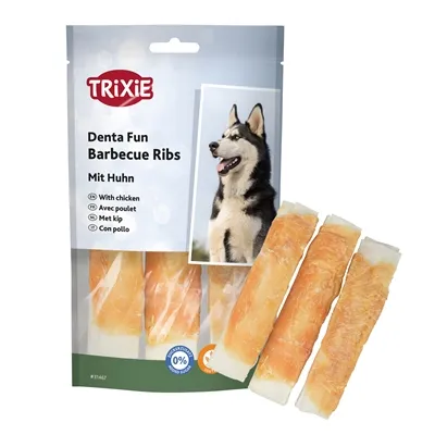 TRIXIE DENTA FUN CHICKEN CHEWING BARBECUE RIBS 12 CM 3 ST 90 GR TRIXIE DENTA FUN CHICKEN CHEWING BARBECUE RIBS 12 CM 3 ST 90 GR