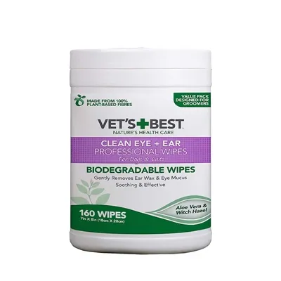 VETS BEST CLEAN EAR / EYE WIPES HOND 160 ST VETS BEST CLEAN EAR / EYE WIPES HOND 160 ST