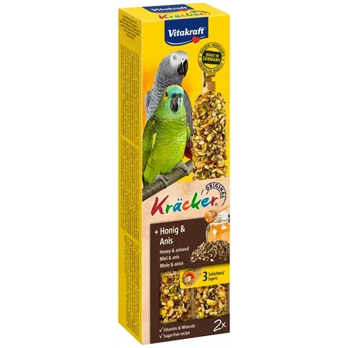 VITAKRAFT PAPEGAAI KRACKER HONING 2 IN 1 VITAKRAFT PAPEGAAI KRACKER HONING 2 IN 1