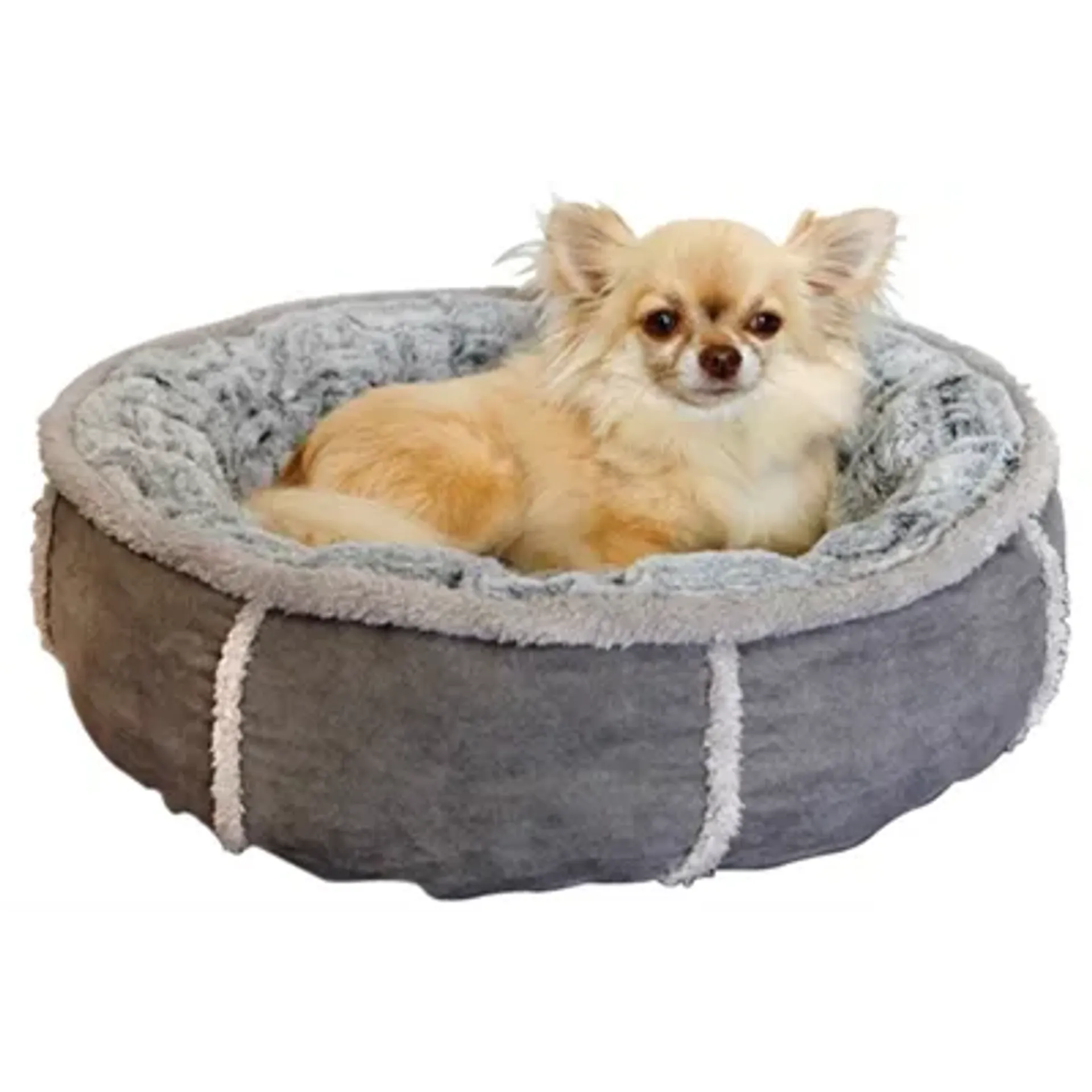 HONDENMAND PLUCHE DONUT GRIJS 51X51X13 CM