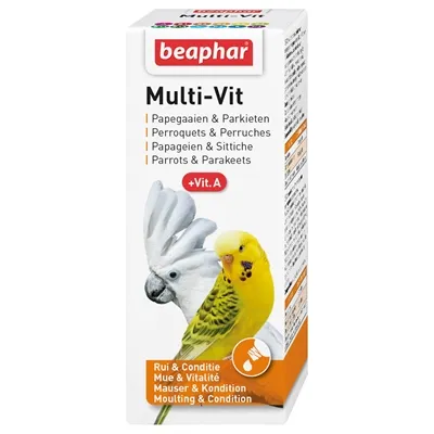 BEAPHAR MULTI-VIT PAPEGAAI EN GROTE PARKIETEN 50 ML BEAPHAR MULTI-VIT PAPEGAAI EN GROTE PARKIETEN 50 ML