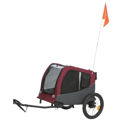 TRIXIE HONDENFIETSKAT GRIJS / ROOD 76/136X66X74 CM TRIXIE HONDENFIETSKAT GRIJS / ROOD 76/136X66X74 CM