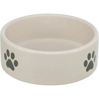 TRIXIE VOERBAK / DRINKBAK HOND POOTMOTIEF KERAMIEK LICHTGRIJS / GRIJS 300 ML 12 CM TRIXIE VOERBAK / DRINKBAK HOND POOTMOTIEF KERAMIEK LICHTGRIJS / GRIJS 300 ML 12 CM