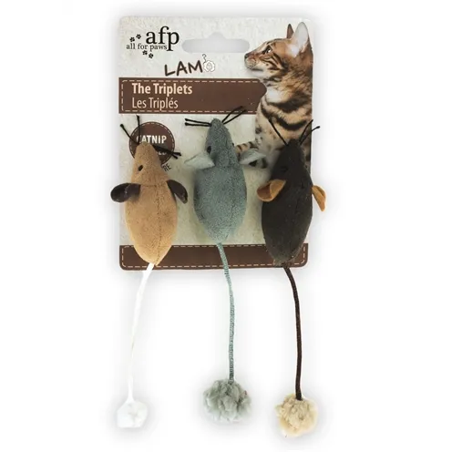 AFP MUIS THE TRIPLETS LAMSWOL MET CATNIP ASSORTI 7X7X3 CM 3 ST AFP MUIS THE TRIPLETS LAMSWOL MET CATNIP ASSORTI 7X7X3 CM 3 ST