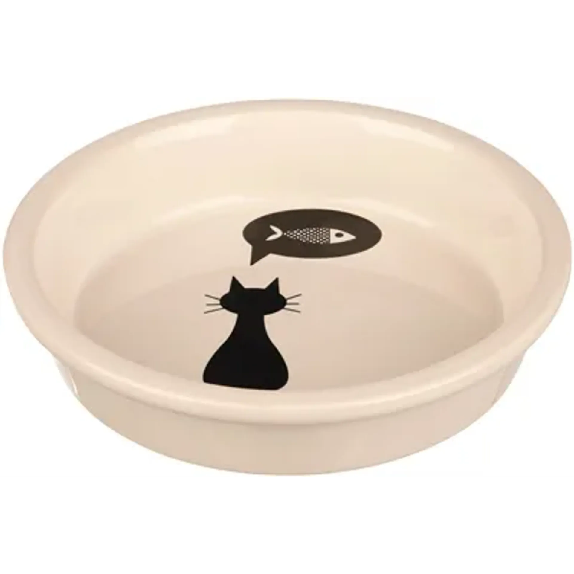 TRIXIE VOERBAK KERAMIEK WIT MET SILHOUETTE KAT 250 ML 13 CM