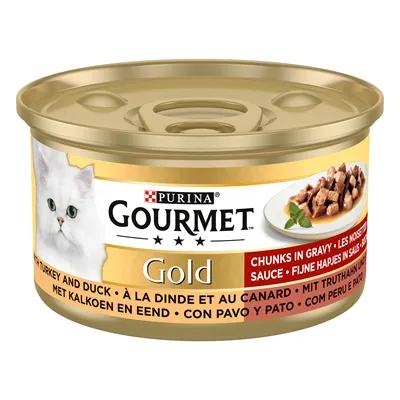 GOURMET GOLD FIJNE HAPJES KALKOEN / EEND 24X85 GR GOURMET GOLD FIJNE HAPJES KALKOEN / EEND 24X85 GR
