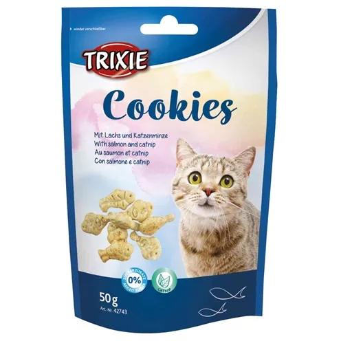 TRIXIE COOKIES MET ZALM EN CATNIP 50 GR TRIXIE COOKIES MET ZALM EN CATNIP 50 GR