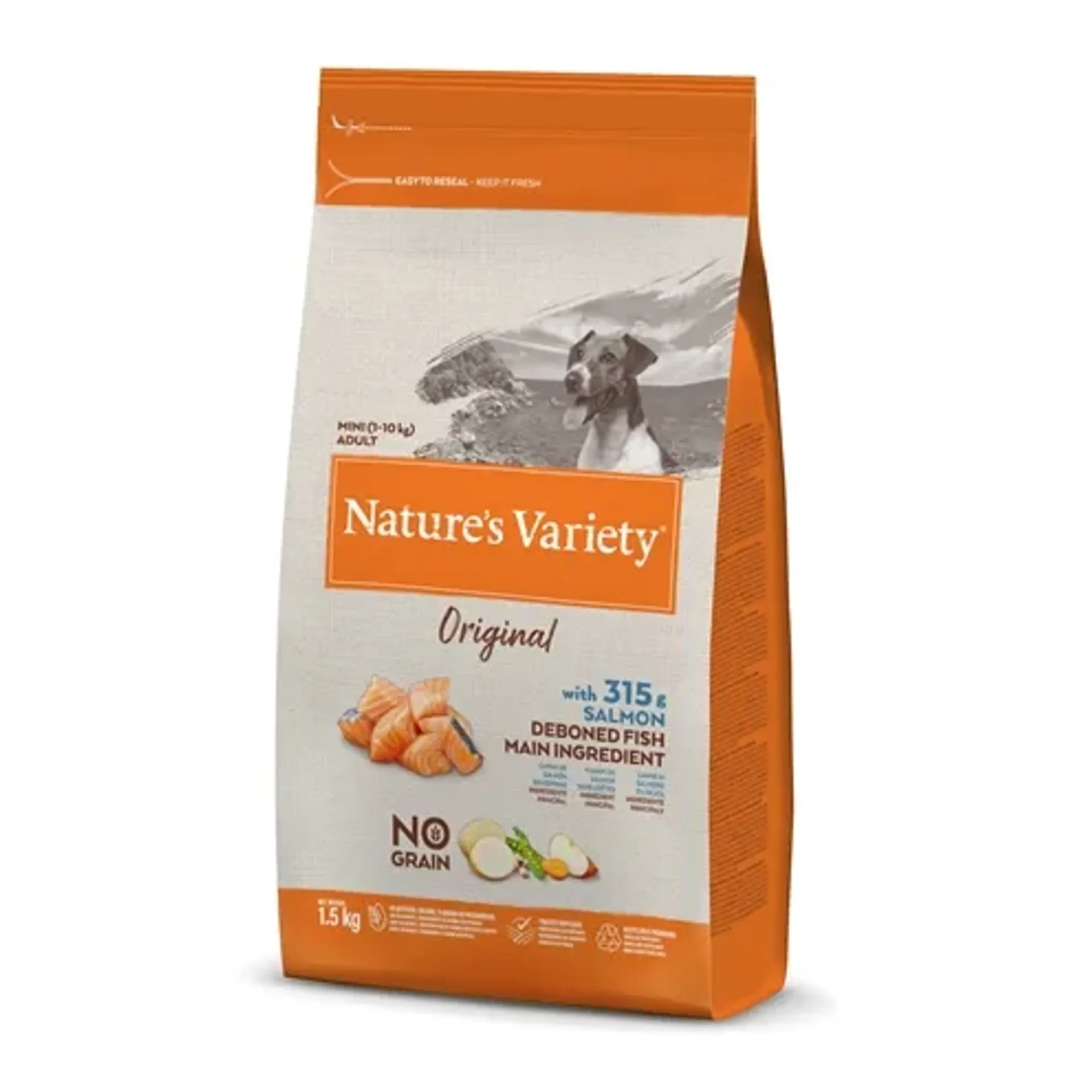 NATURES VARIETY ORIGINAL ADULT MINI SALMON NO GRAIN 1,5 KG