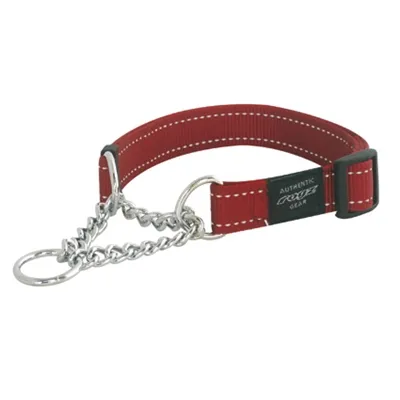 ROGZ FOR DOGS LUMBERJACK HALFSLIP HALSBAND ROOD 25 MMX43-73 CM ROGZ FOR DOGS LUMBERJACK HALFSLIP HALSBAND ROOD 25 MMX43-73 CM