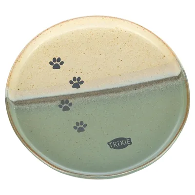 TRIXIE VOERBAK / DRINKBAK KAT KERAMIEK GROEN / BEIGE 16X16X2 CM TRIXIE VOERBAK / DRINKBAK KAT KERAMIEK GROEN / BEIGE 16X16X2 CM
