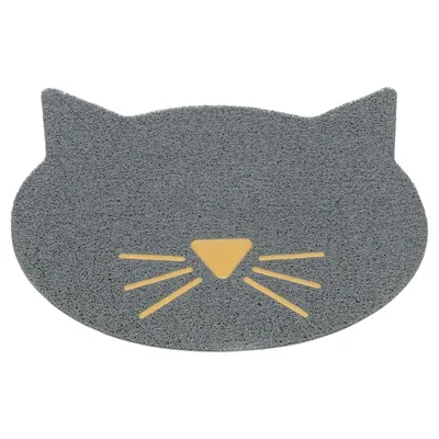 TRIXIE KATTENBAKMAT KATTENKOP PVC LICHTGRIJS 60X50 CM TRIXIE KATTENBAKMAT KATTENKOP PVC LICHTGRIJS 60X50 CM