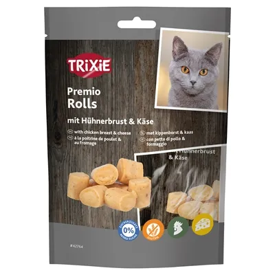 TRIXIE PREMIO KIP & KAAS ROLLETJES VOOR KATTEN GLUTENVRIJ 50 GR TRIXIE PREMIO KIP & KAAS ROLLETJES VOOR KATTEN GLUTENVRIJ 50 GR