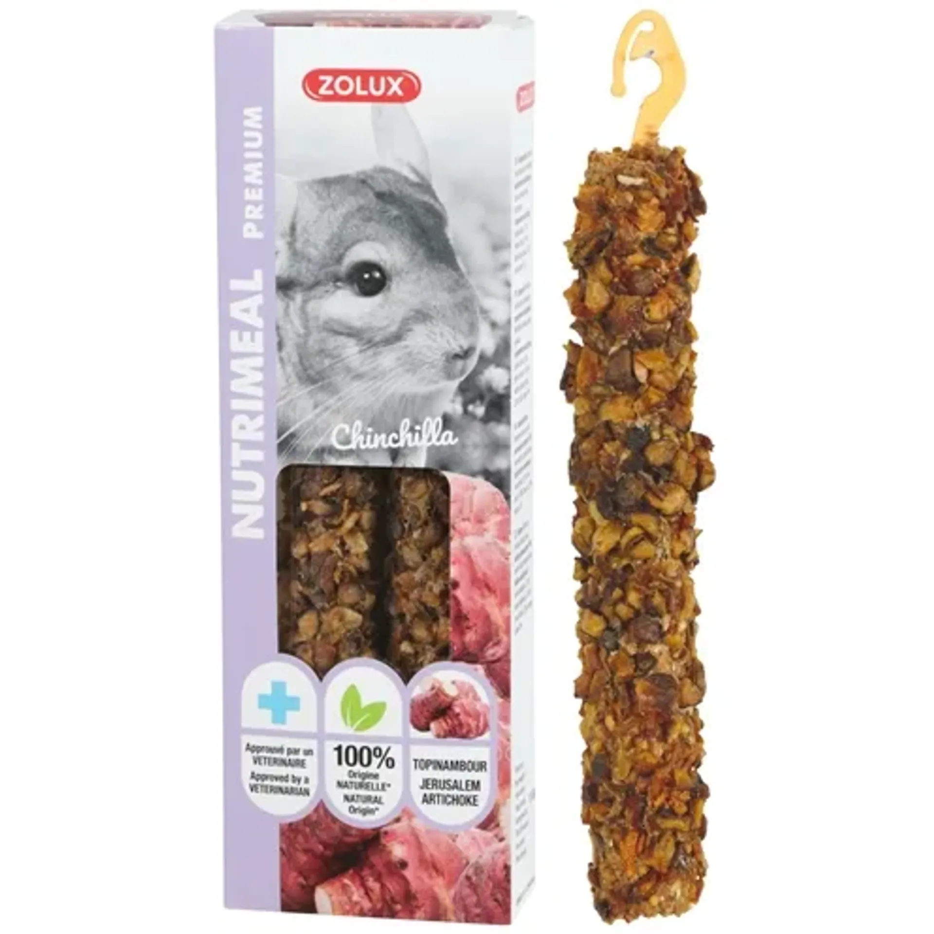 ZOLUX NUTRIMEAL STICK CHINCHILLA AARDPEER 110 GR 2 ST