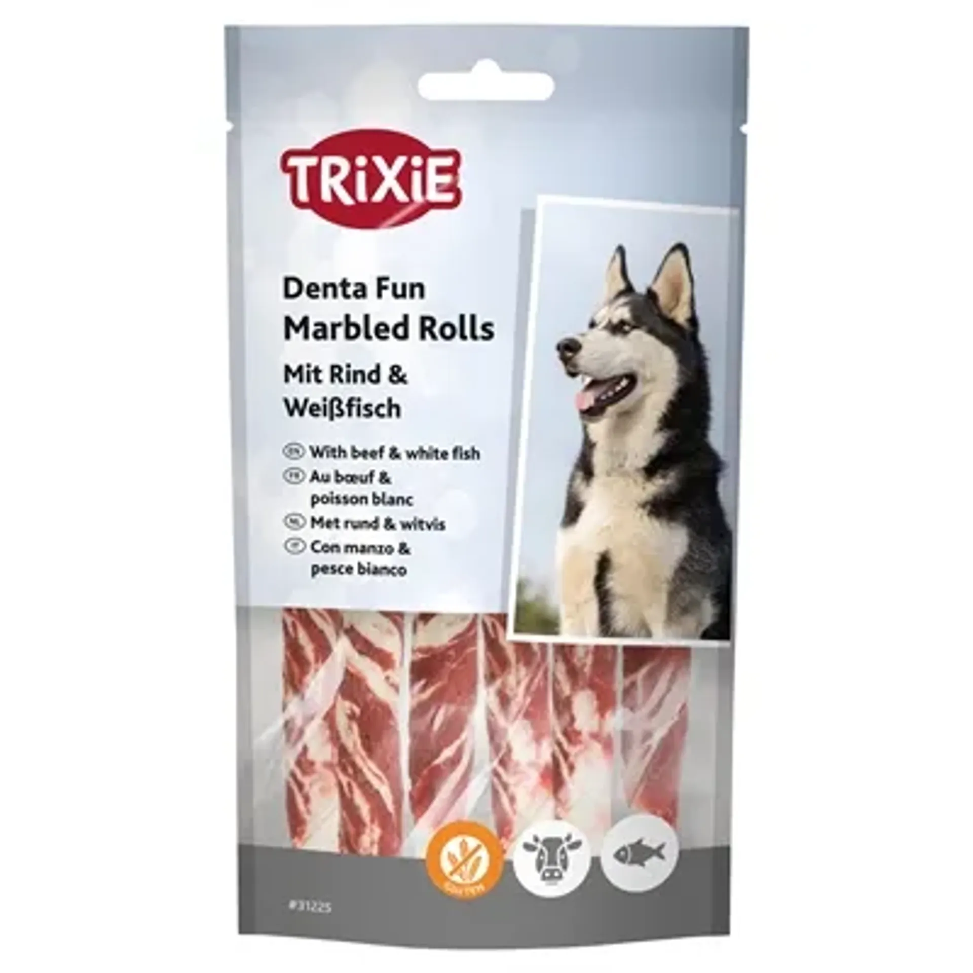 TRIXIE DENTA FUN MARBLED BEEF CHEWING ROLLS 12 CM 6 ST 70 GR