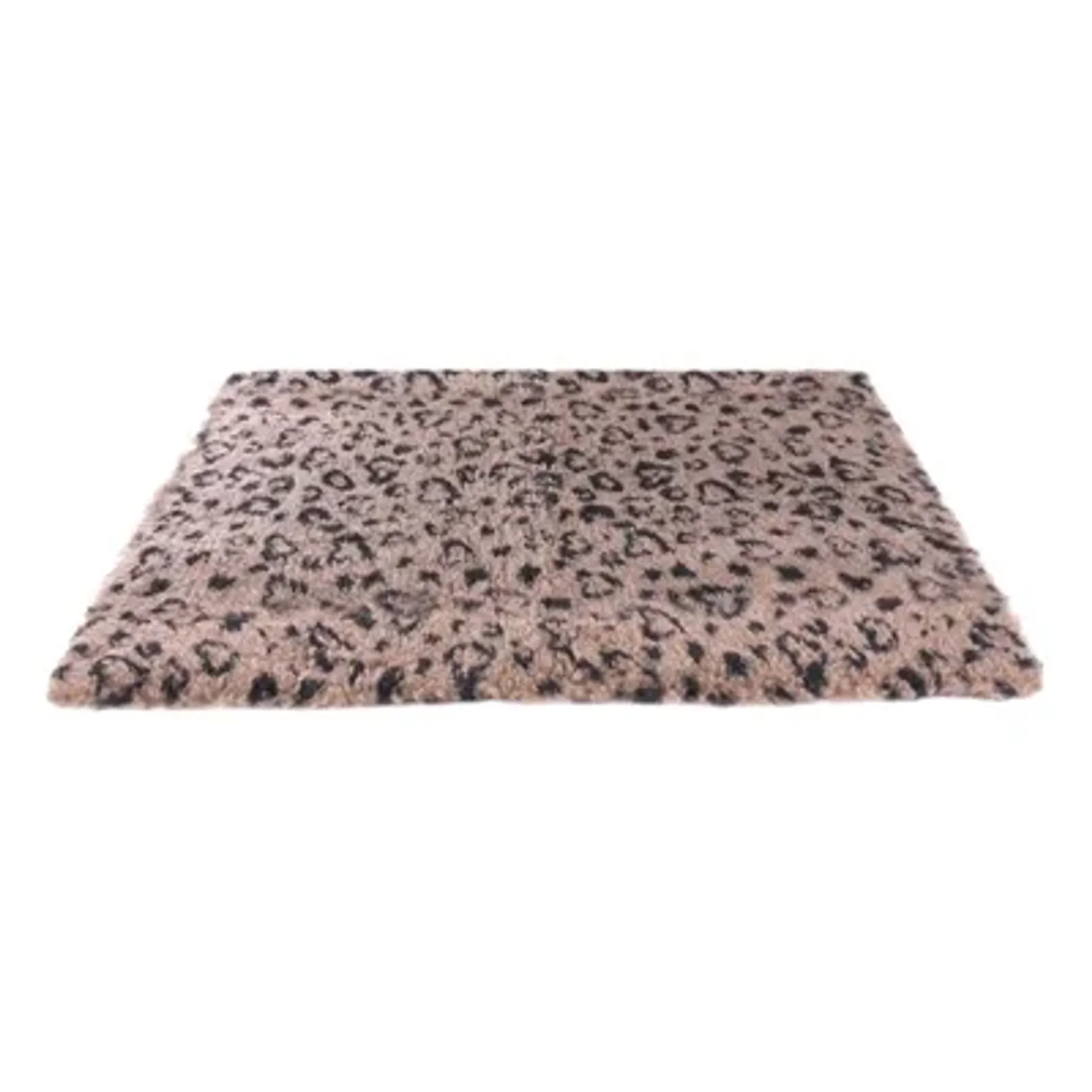VETBED PRINT LUIPAARDPRINT BEIGE / ZWART GERECYCLED 100X75X2 CM