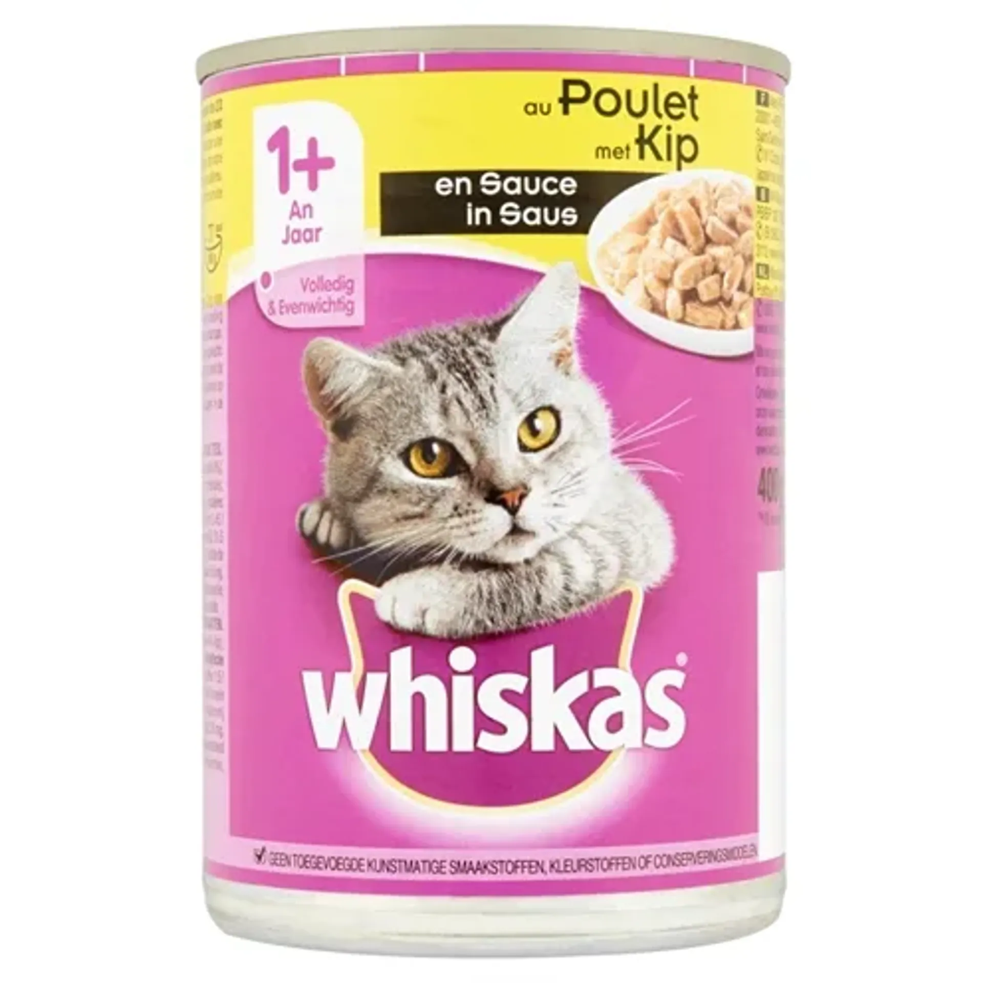 WHISKAS BLIK ADULT BROKJES IN SAUS KIP 12X400 GR