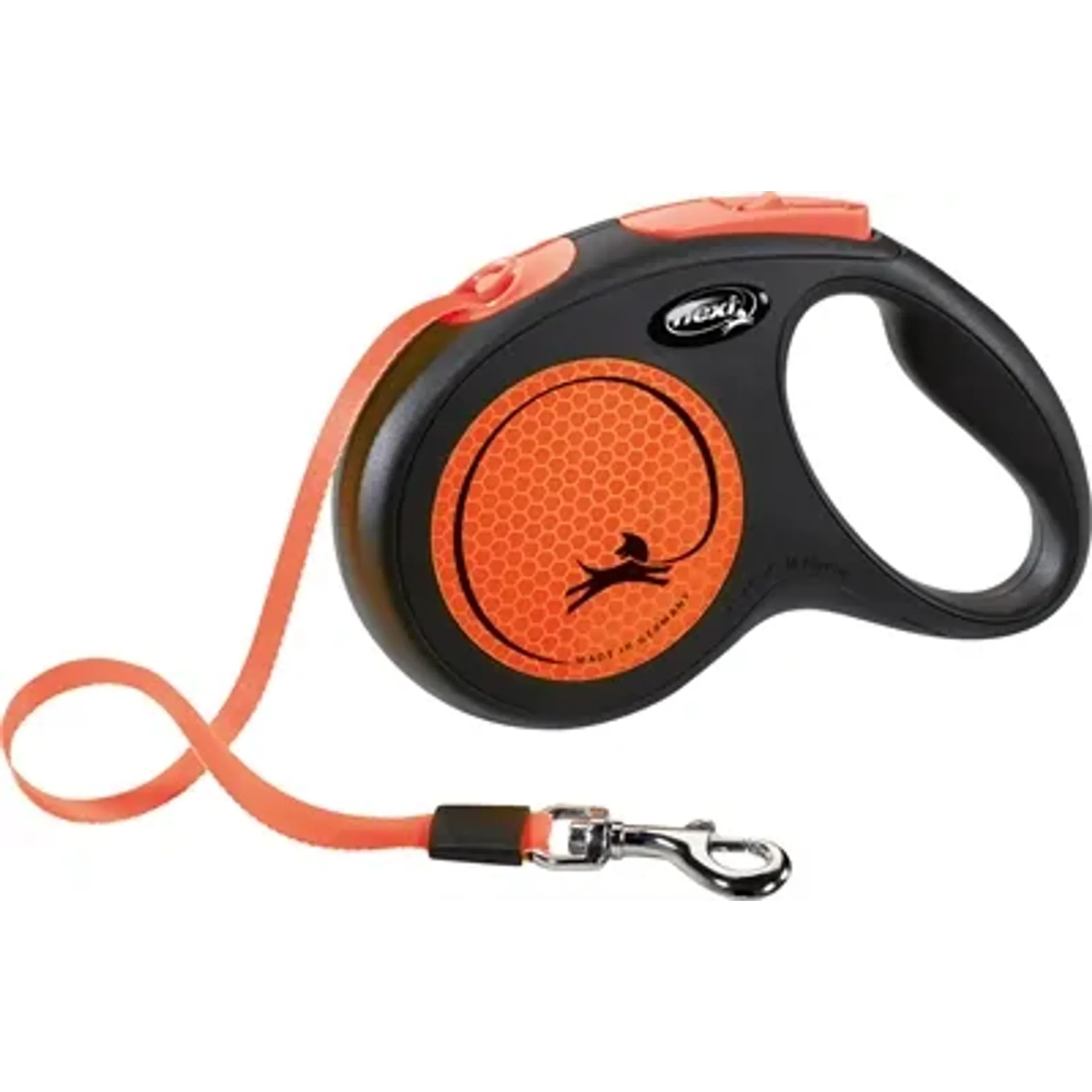 FLEXI ROLLIJN NEW CLASSIC NEON TAPE ZWART / ORANJE M 5 MTR TOT 25 KG