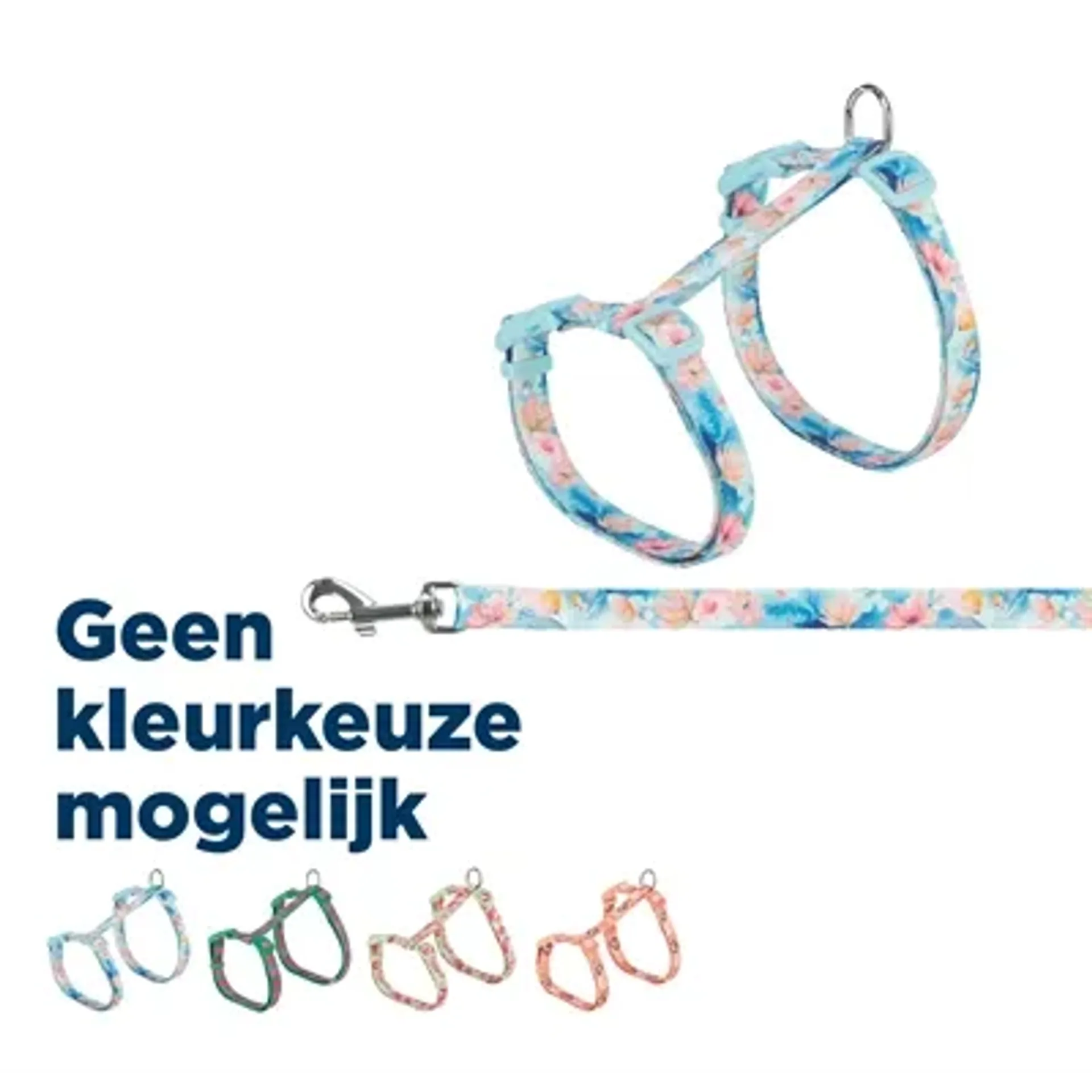 TRIXIE KATTENTUIGJE MET RIEM FLOWER POWER MOTIEF ASSORTI 35-59X1,3 CM