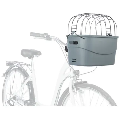 TRIXIE STUUR-FIETSMAND KUNSTSTOF GRIJS 42X30X39 CM TOT 5 KG TRIXIE STUUR-FIETSMAND KUNSTSTOF GRIJS 42X30X39 CM TOT 5 KG