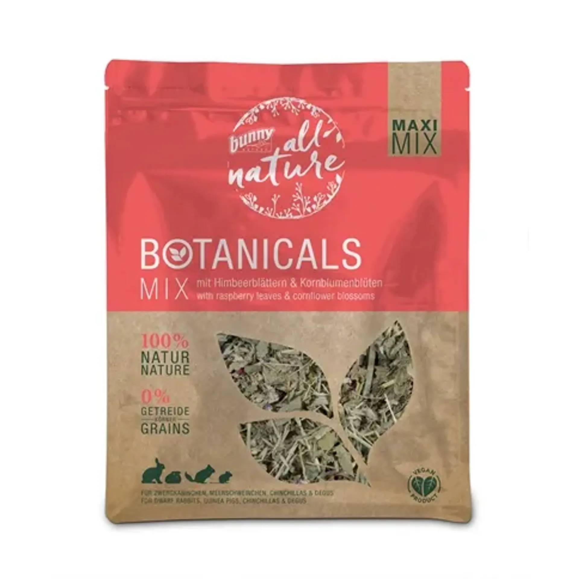 BUNNY NATURE BOTANICALS MAXI MIX FRAMBOZENBLAD / BLOEMKOOLBLOESEM 400 GR