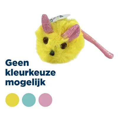 FOFOS PLUCHE MUIS MET GLITTERSTAART 14,5X6X6 CM FOFOS PLUCHE MUIS MET GLITTERSTAART 14,5X6X6 CM