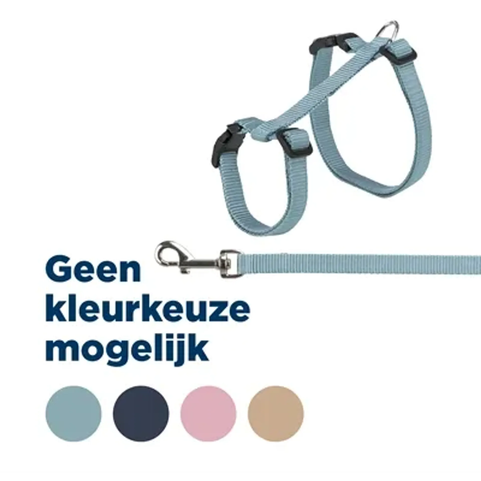 TRIXIE KATTENTUIG MET RIEM ASSORTI 34-57 CM/13MM 120 CM