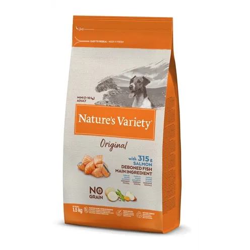 NATURES VARIETY ORIGINAL ADULT MINI SALMON NO GRAIN 1,5 KG NATURES VARIETY ORIGINAL ADULT MINI SALMON NO GRAIN 1,5 KG