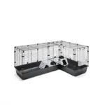 SAVIC CLUBIX CORNER KNAAGDIERKOOI ZWART 146,5/100X50X63,5 CM SAVIC CLUBIX CORNER KNAAGDIERKOOI ZWART 146,5/100X50X63,5 CM