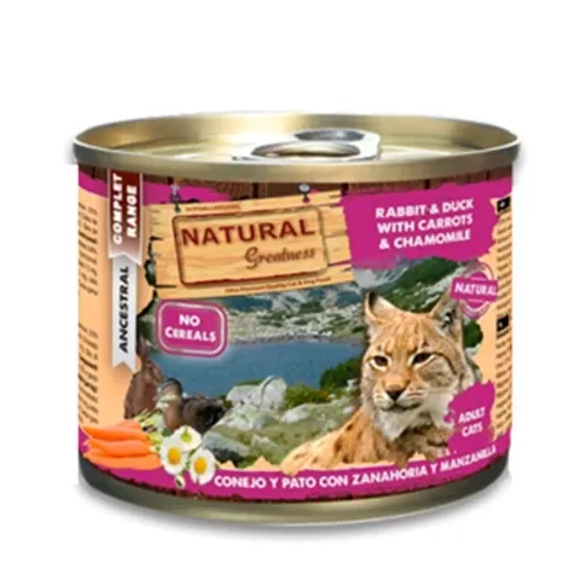 NATURAL GREATNESS RABBIT / DUCK WITH CARROTS AND CHAMOMILE 185 GR