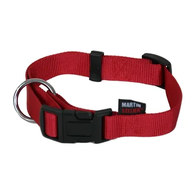 MARTIN HALSBAND BASIC NYLON ROOD 30-45X1,6 CM MARTIN HALSBAND BASIC NYLON ROOD 30-45X1,6 CM