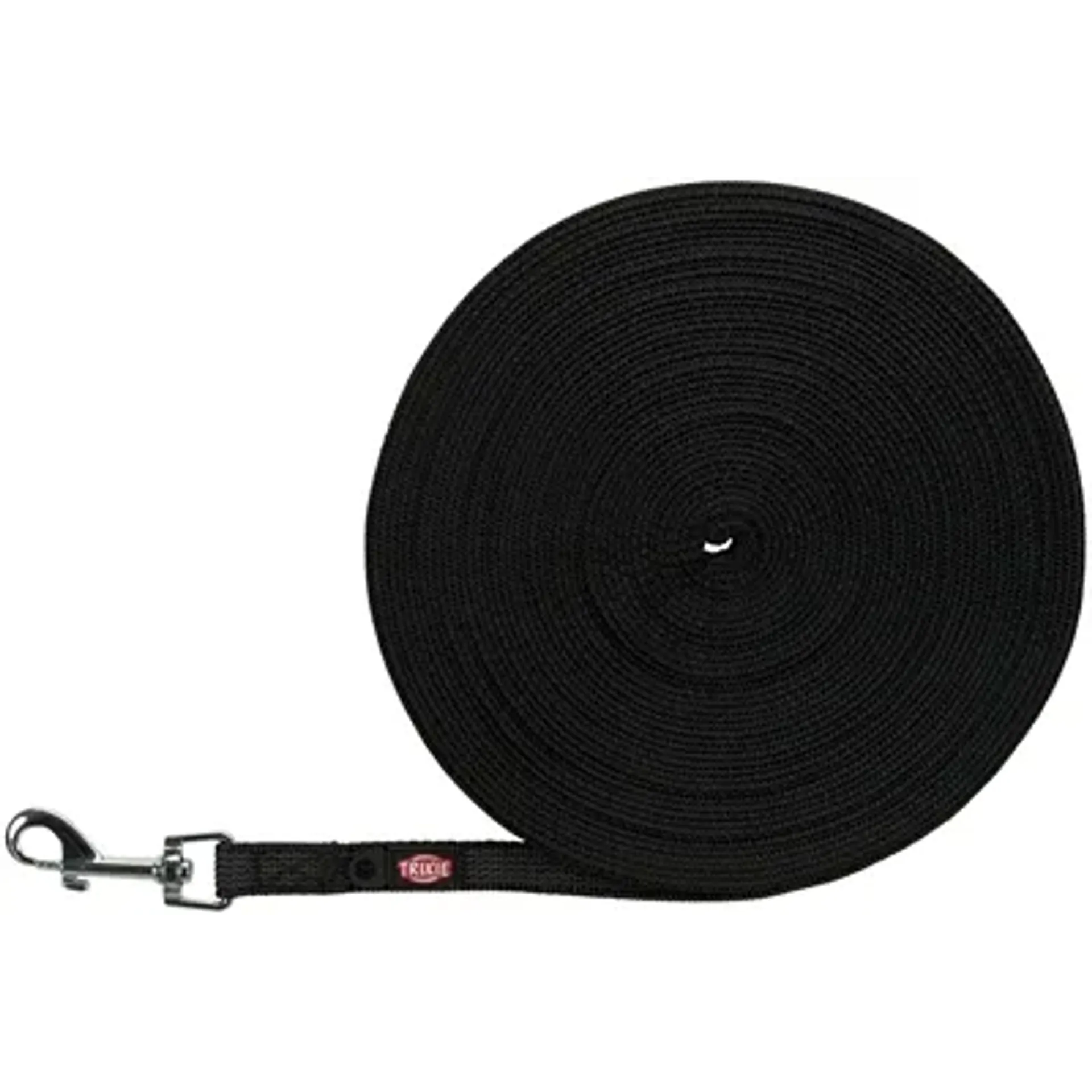 TRIXIE HONDENRIEM SLEEPLIJN MET RUBBER BEKLEED ZWART 15 MTRX1,5 CM