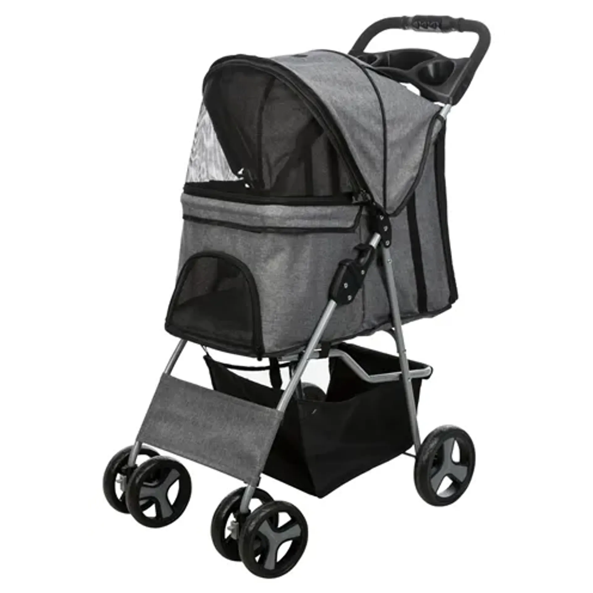 TRIXIE HONDENBUGGY GRIJS 47X80X100 CM TOT 15 KG