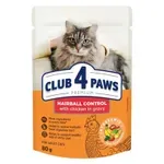 CLUB 4 PAWS PREMIUM ADULT HAIRBALL CONTROL POUCH KIP IN SAUS 24X80 GR CLUB 4 PAWS PREMIUM ADULT HAIRBALL CONTROL POUCH KIP IN SAUS 24X80 GR