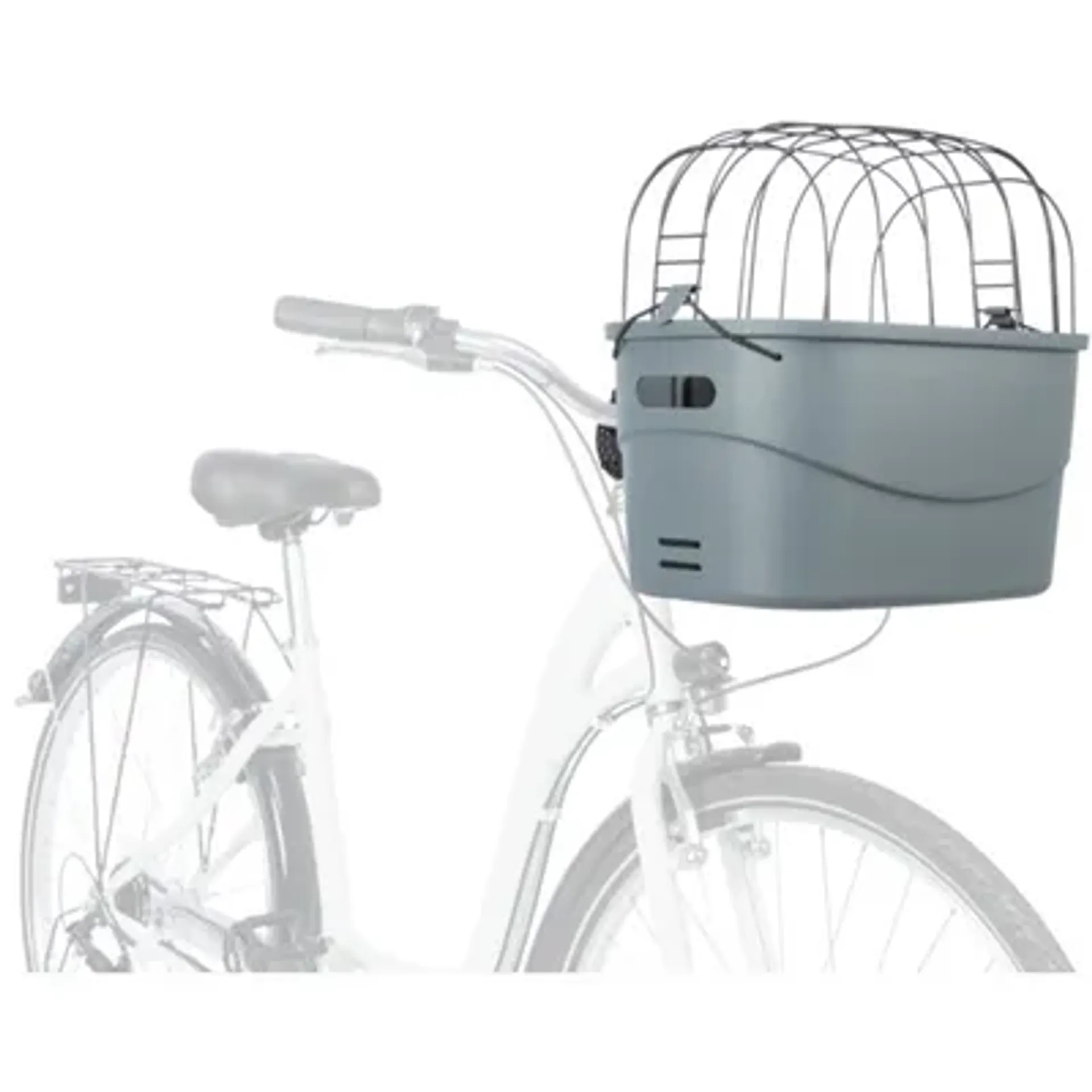 TRIXIE STUUR-FIETSMAND KUNSTSTOF GRIJS 42X30X39 CM TOT 5 KG