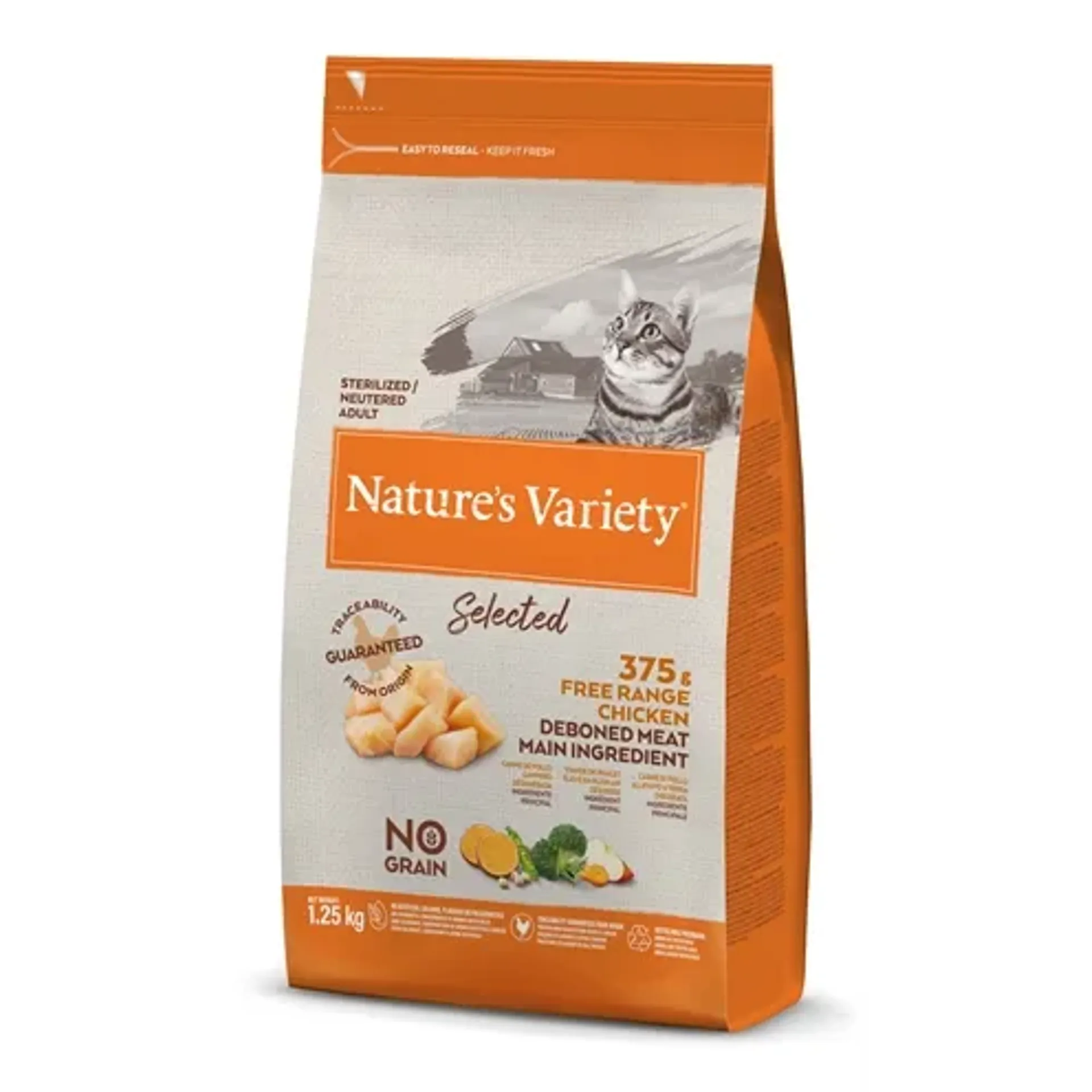 NATURES VARIETY SELECTED STERILIZED FREE RANGE CHICKEN 1,25 KG