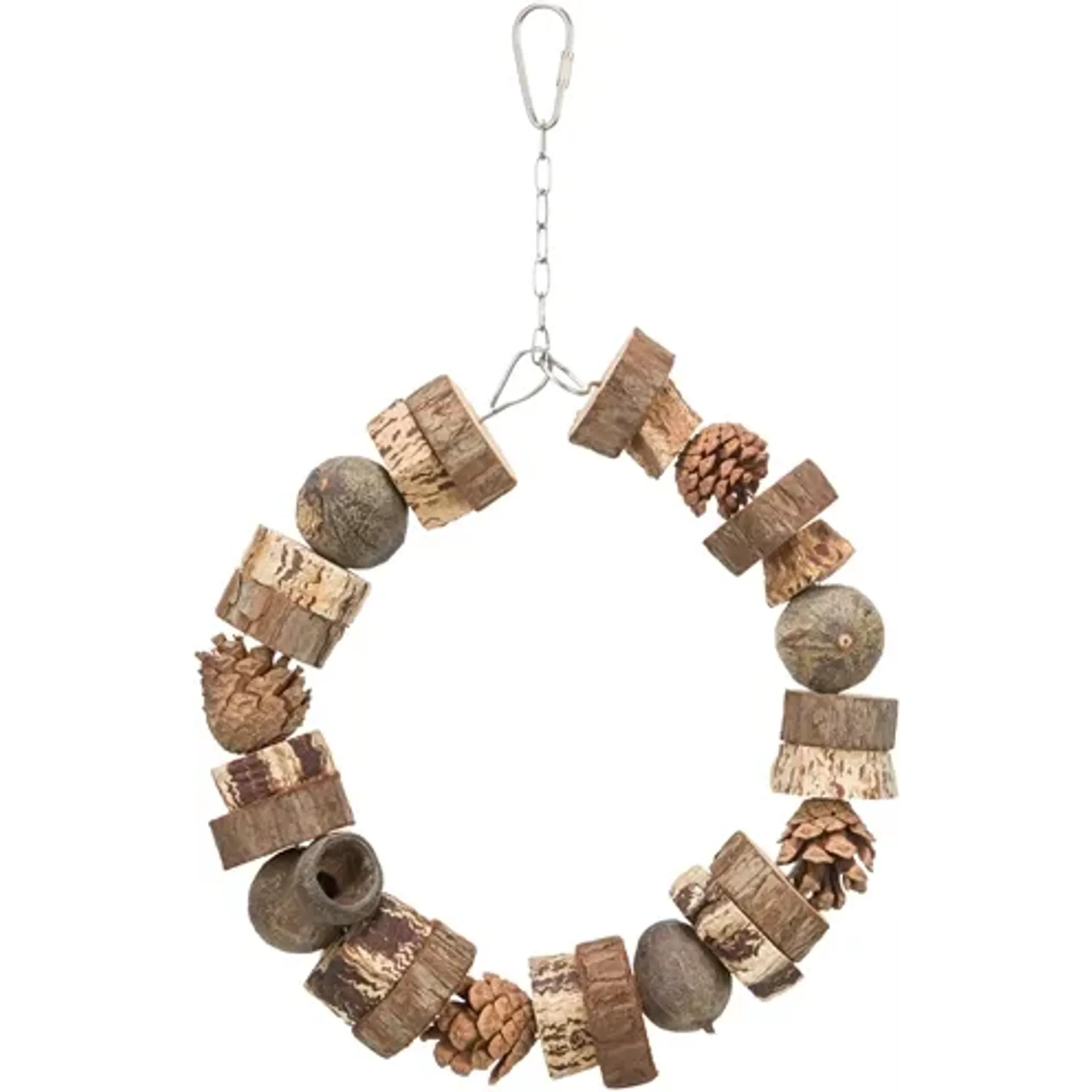 TRIXIE RINGSCHOMMEL HOUT / DENNENAPPELS NATUREL 18X18 CM