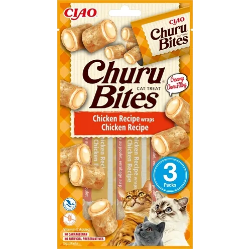 INABA CHURU BITES CAT CHICKEN RECIPE WRAPS 3X10 GR INABA CHURU BITES CAT CHICKEN RECIPE WRAPS 3X10 GR