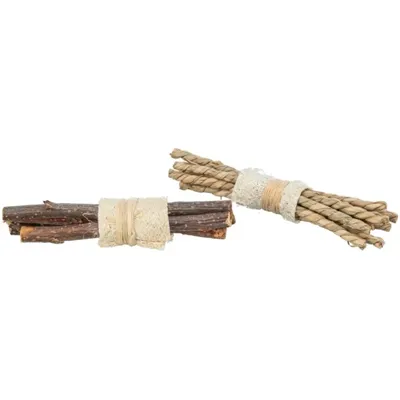 TRIXIE SET STICKS MET LUFFA / SCHORSHOUT / ZEEGRAS 10X3 CM TRIXIE SET STICKS MET LUFFA / SCHORSHOUT / ZEEGRAS 10X3 CM