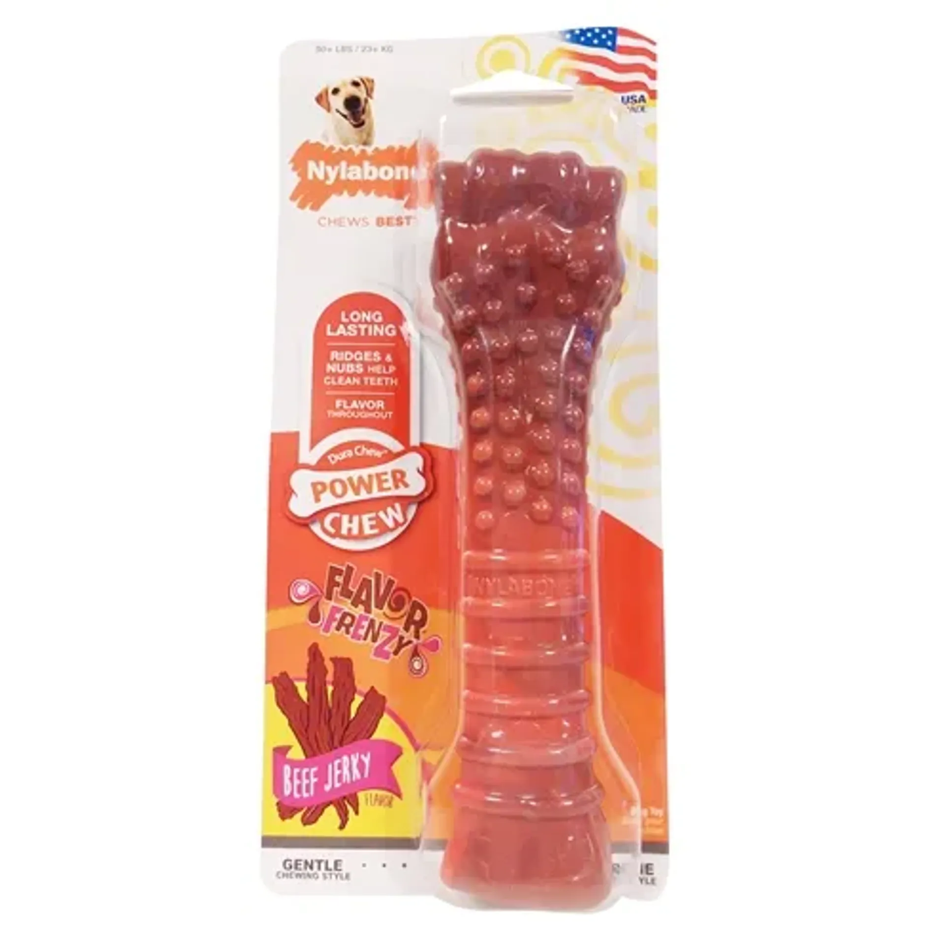 NYLABONE TEXTURED DURA CHEW BEEF JERKEY VOOR HARDE BIJTERS VANAF 23 KG